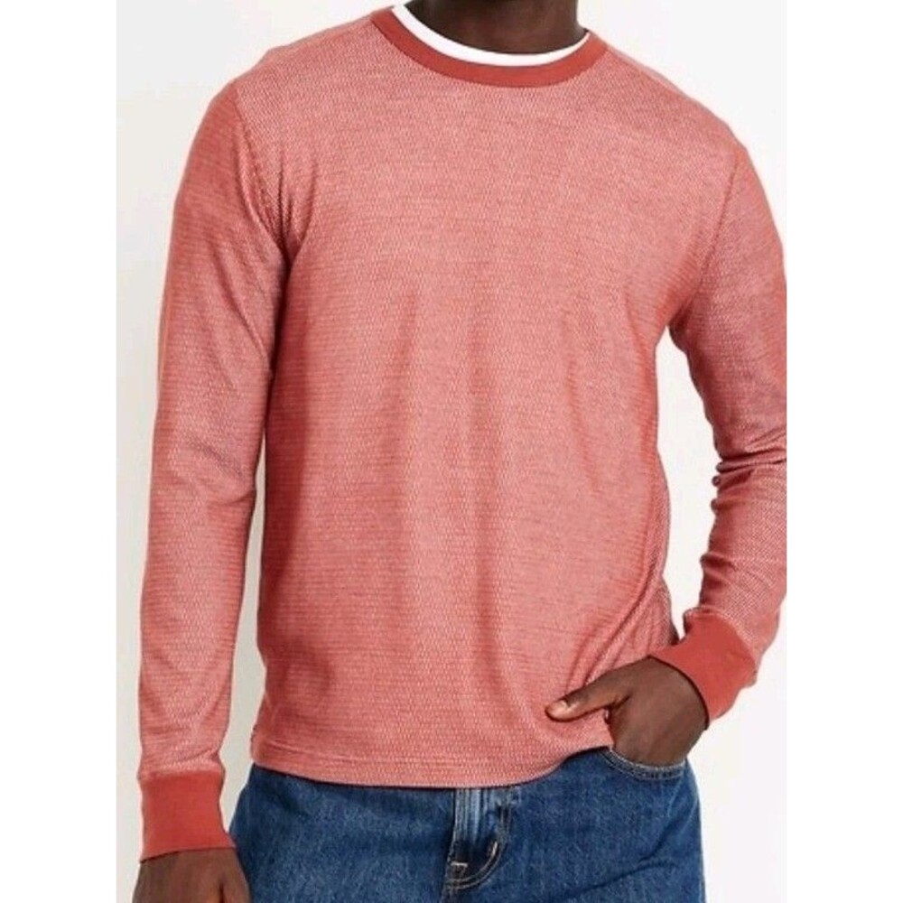 NWT Men's Old Navy Rust Crewneck Waffle Tee Size XL